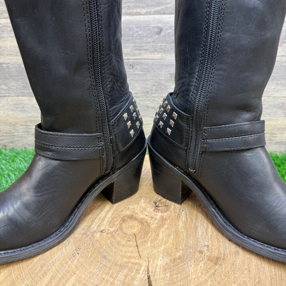 Harley Davidson Women - Size 6 - Black Harness Zipper Boots Style 85161 - Picture 4 of 11